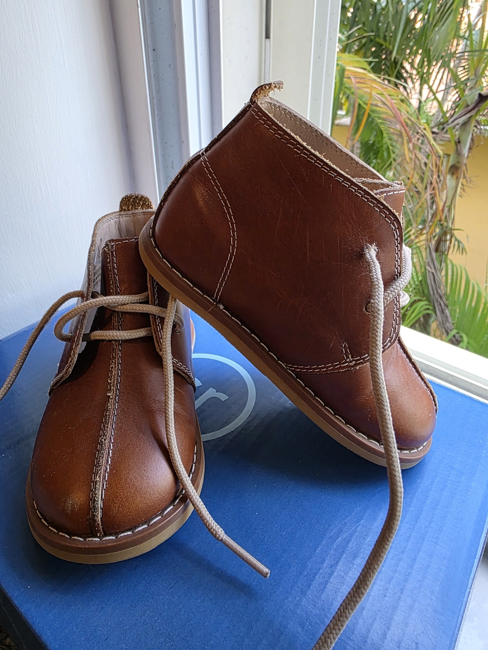 Elephantito Brown Leather Kids Chukka Boots